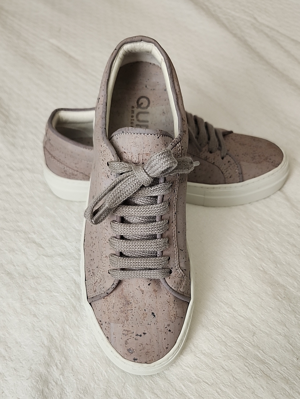 QURC Amsterdam Essential Cork Leather Sneakers Grey EU 40 US 7.5 Vegan